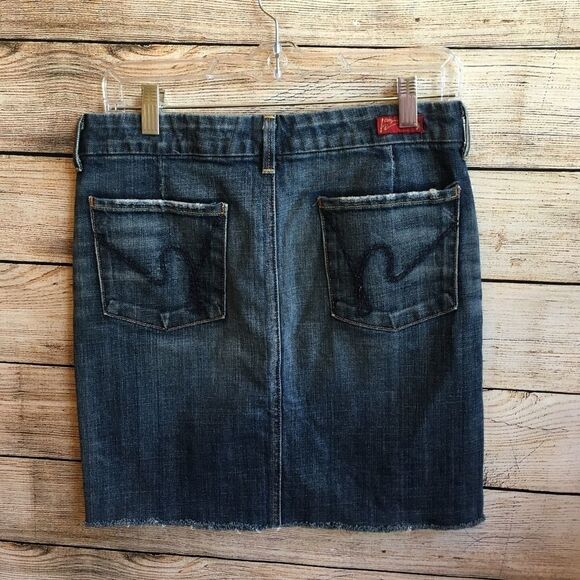 CITIZENS OF HUMANITY JEAN SKIRT WITH RAW HEM - Picture 5 of 9